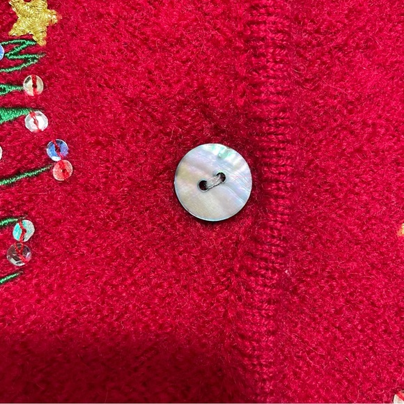 Karen Scott Wool Christmas Cardigan - Picture 6 of 13